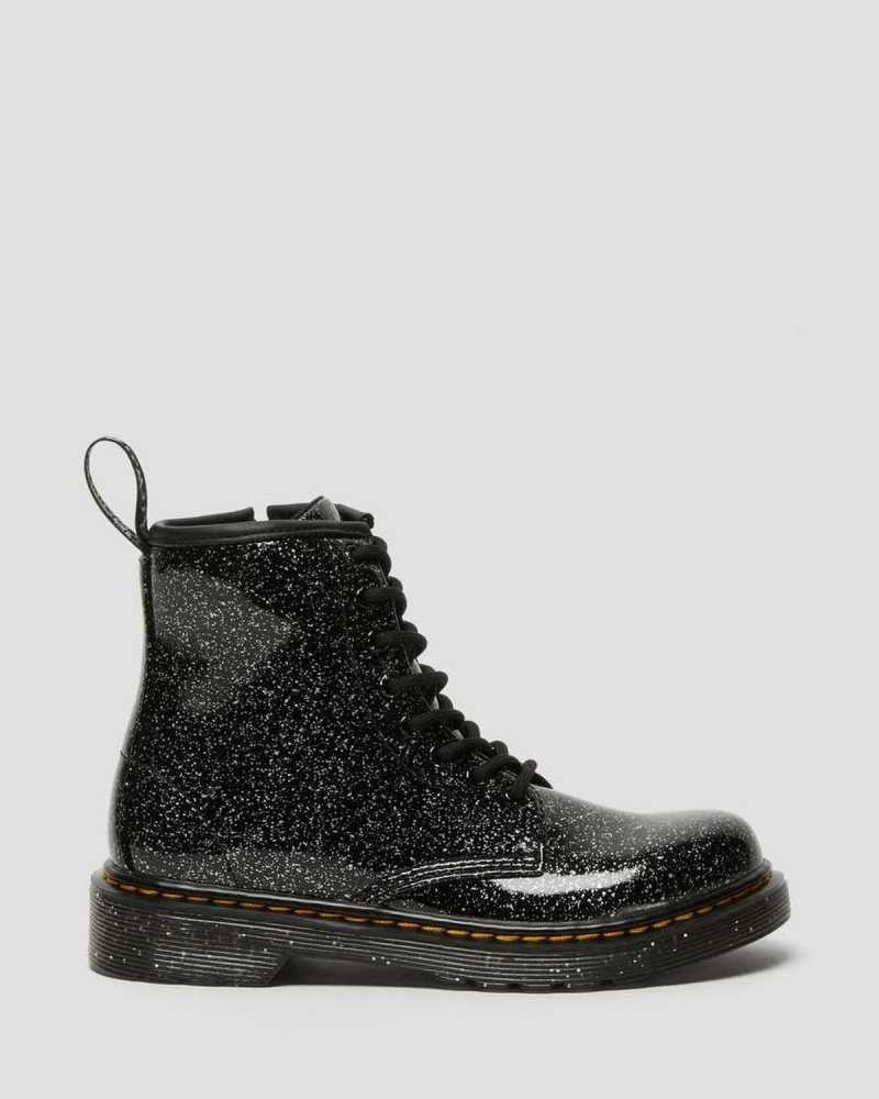 Dr Martens Junior 1460 Glitter Blonder Up Boots Støvler Barn Svarte | QKRCS6471