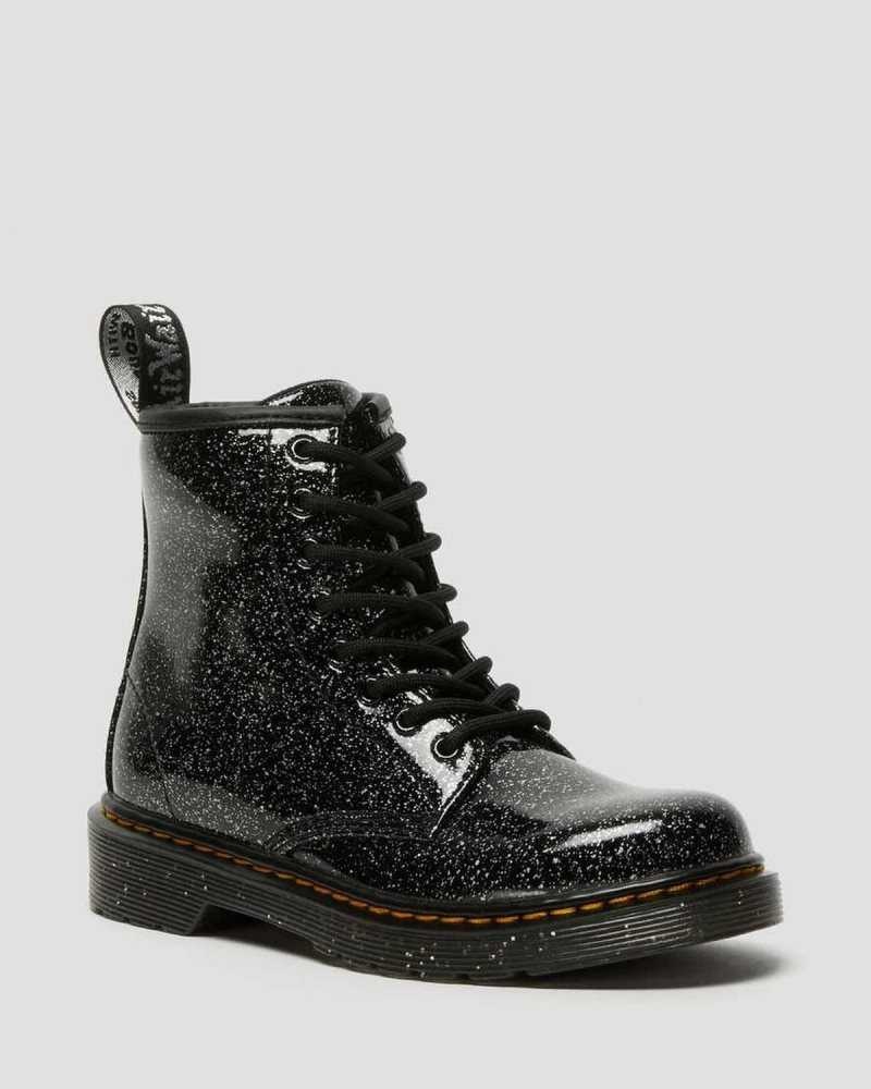 Dr Martens Junior 1460 Glitter Blonder Up Boots Støvler Barn Svarte | QKRCS6471