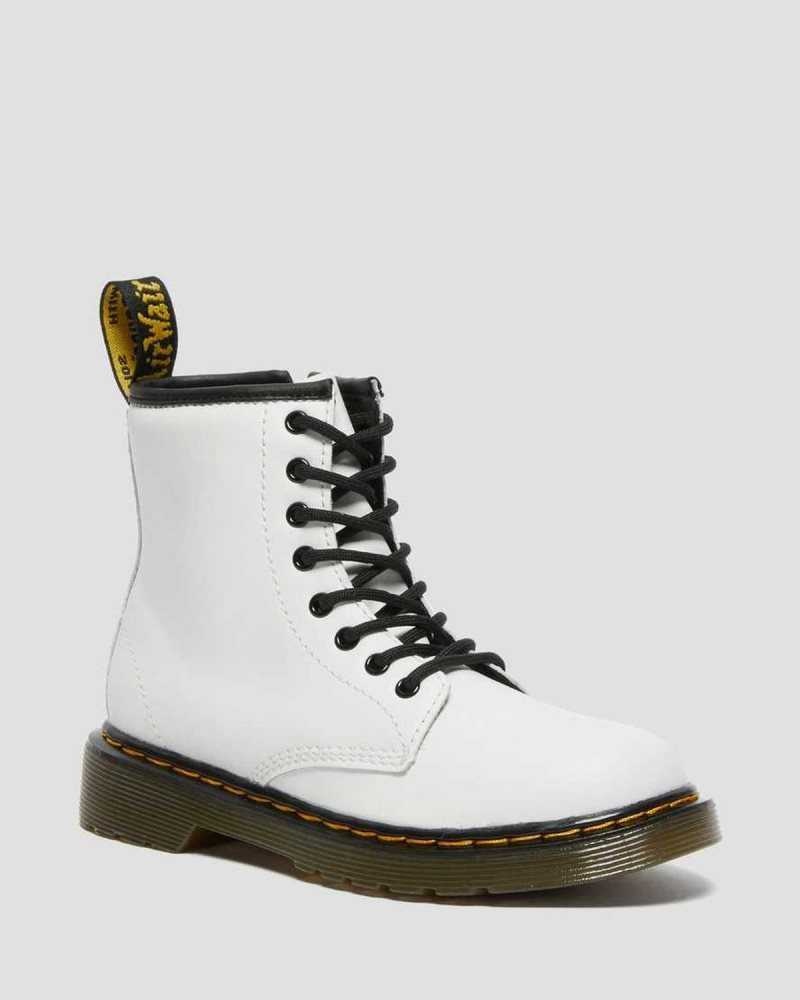 Dr Martens Junior 1460 Lær Blonder Up Boots Støvler Barn Hvite | PZAYF1240