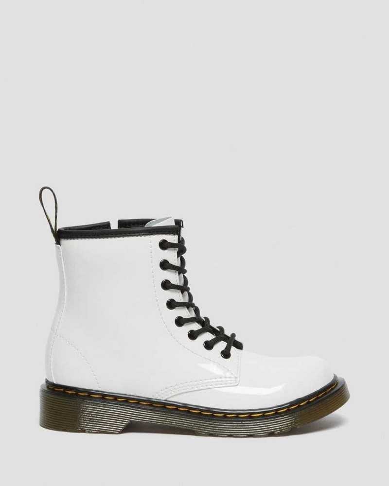 Dr Martens Junior 1460 Patent Lær Blonder Up Boots Støvler Barn Patent Lamper | UDAKW1097