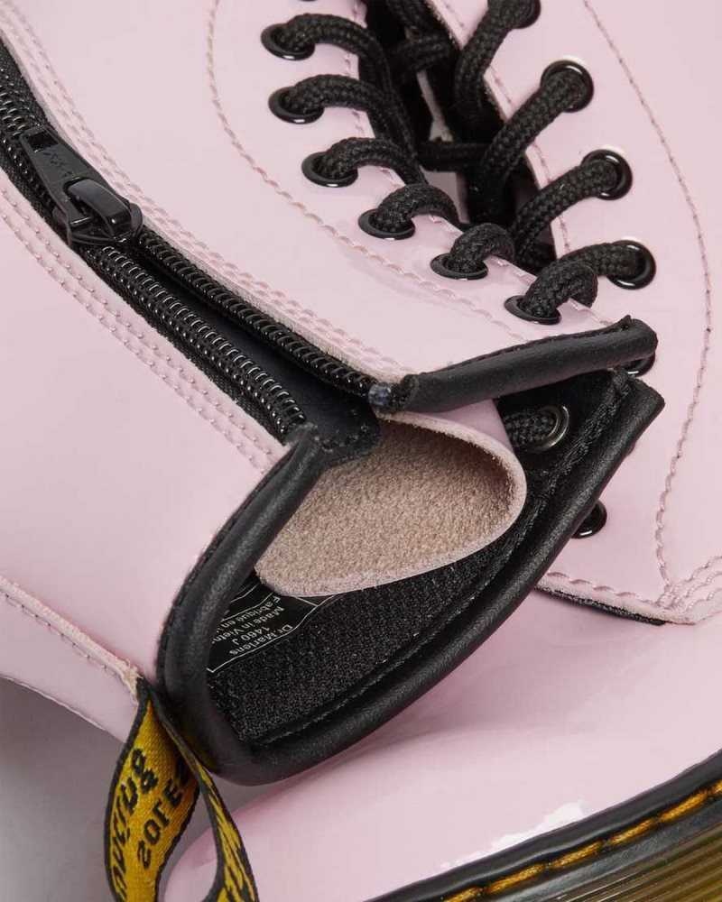 Dr Martens Junior 1460 Patent Lær Blonder Up Boots Støvler Barn Rosa | MEPYC5763