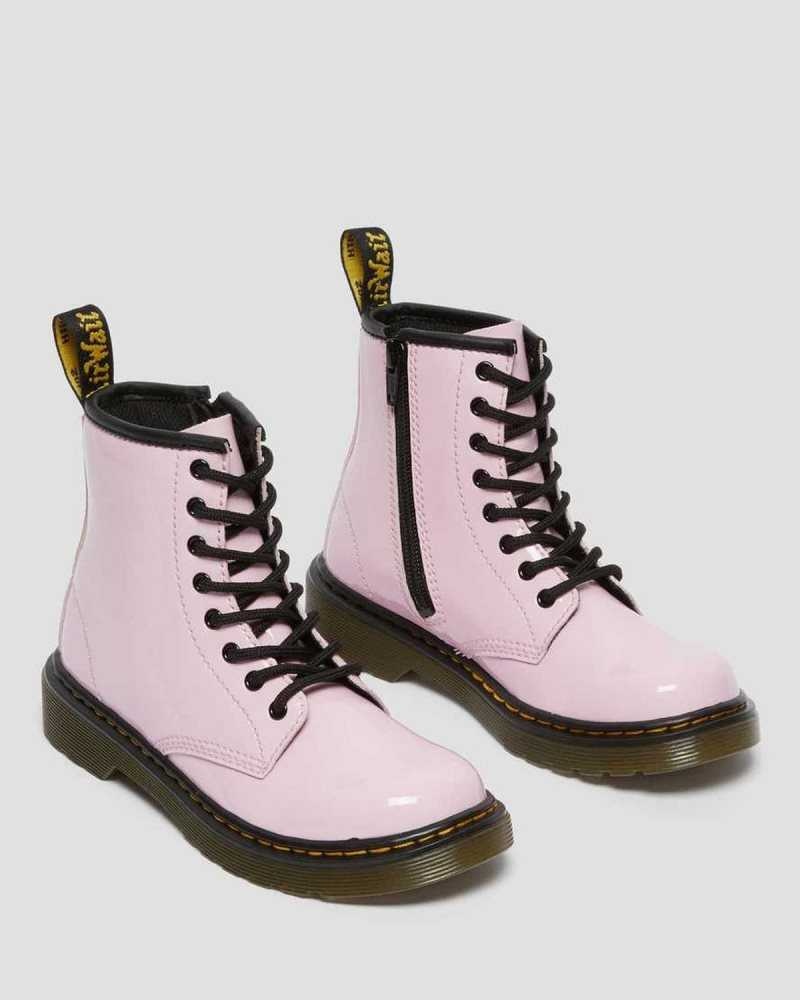 Dr Martens Junior 1460 Patent Lær Blonder Up Boots Støvler Barn Rosa | MEPYC5763