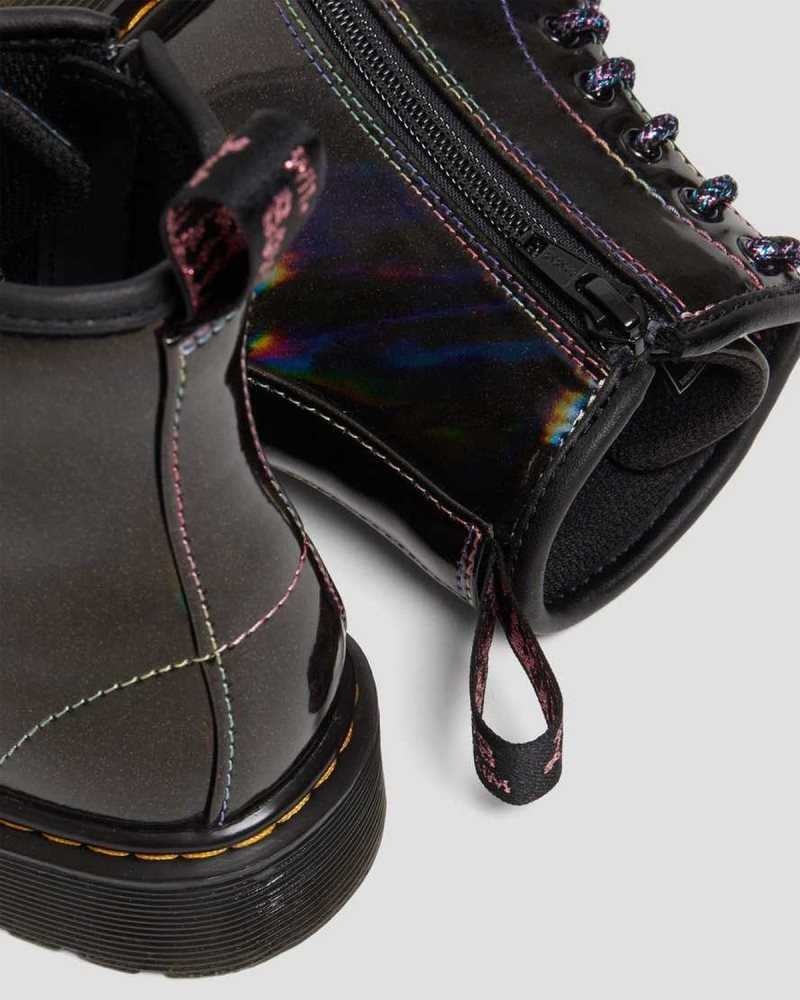 Dr Martens Junior 1460 Sparkle Rays Blonder Up Boots Støvler Barn Svarte | LUAPF8102