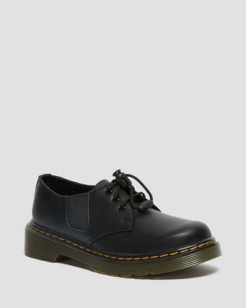 Dr Martens Junior 1461 Romario Lær Oxford Shoes Sko Barn Svarte | WETRF0239