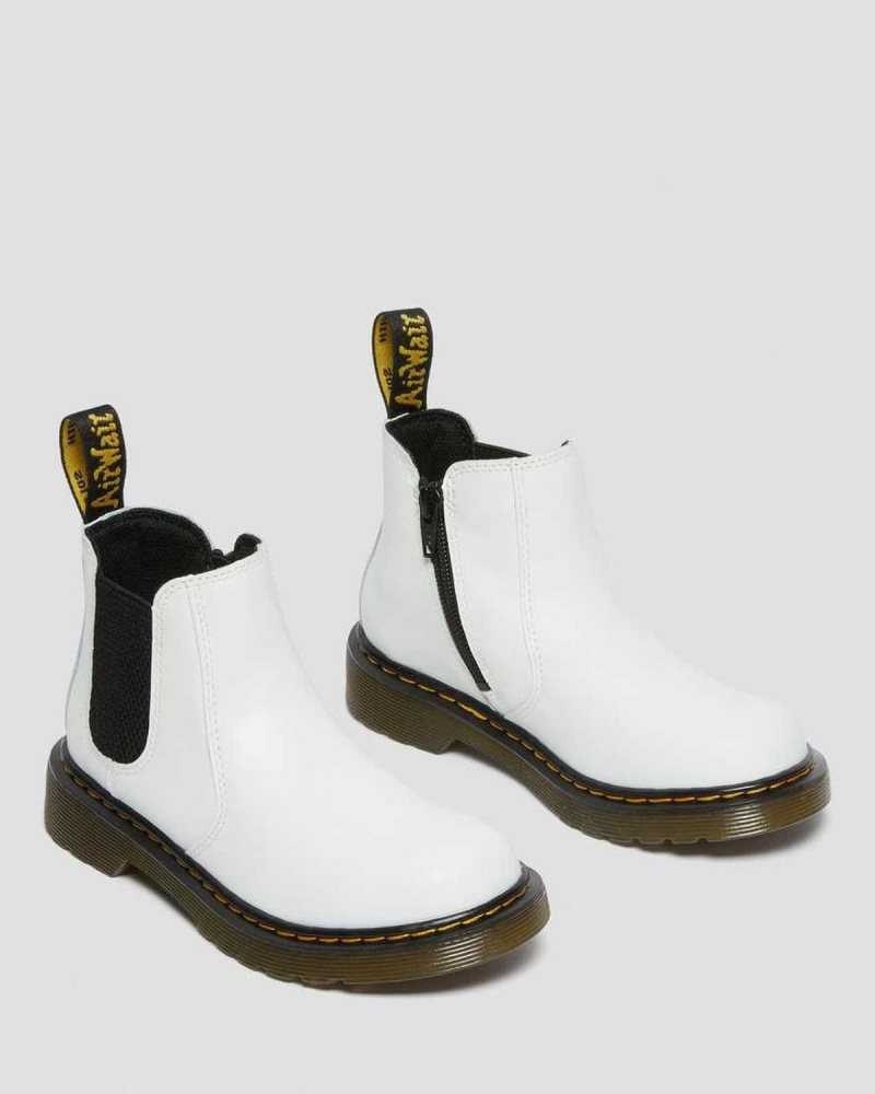 Dr Martens Junior 2976 Lær Chelsea Boots Støvler Barn Hvite | BSYMH1623