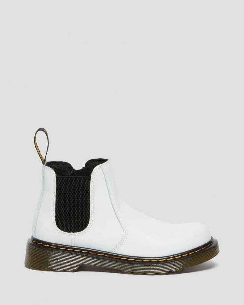 Dr Martens Junior 2976 Lær Chelsea Boots Støvler Barn Hvite | BSYMH1623