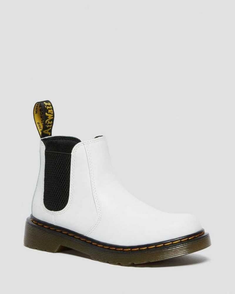 Dr Martens Junior 2976 Lær Chelsea Boots Støvler Barn Hvite | BSYMH1623