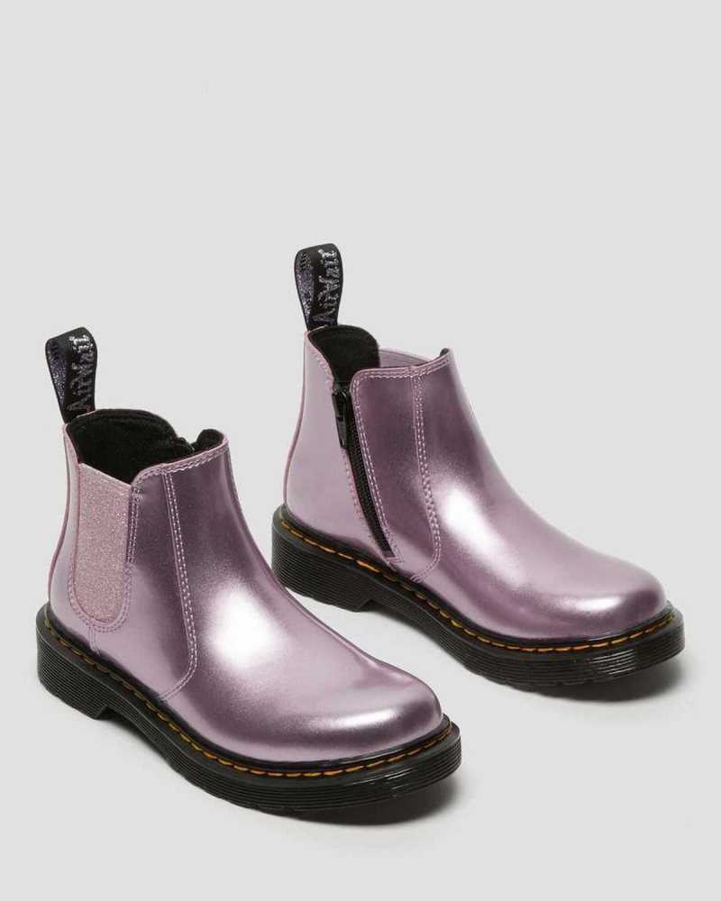 Dr Martens Junior 2976 Metallic Chelsea Boots Støvler Barn Rosa | GKSFA9842