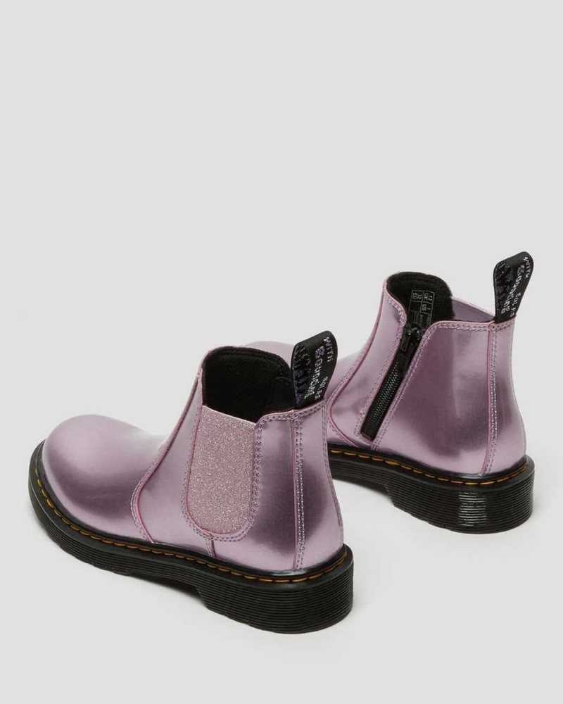 Dr Martens Junior 2976 Metallic Chelsea Boots Støvler Barn Rosa | GKSFA9842