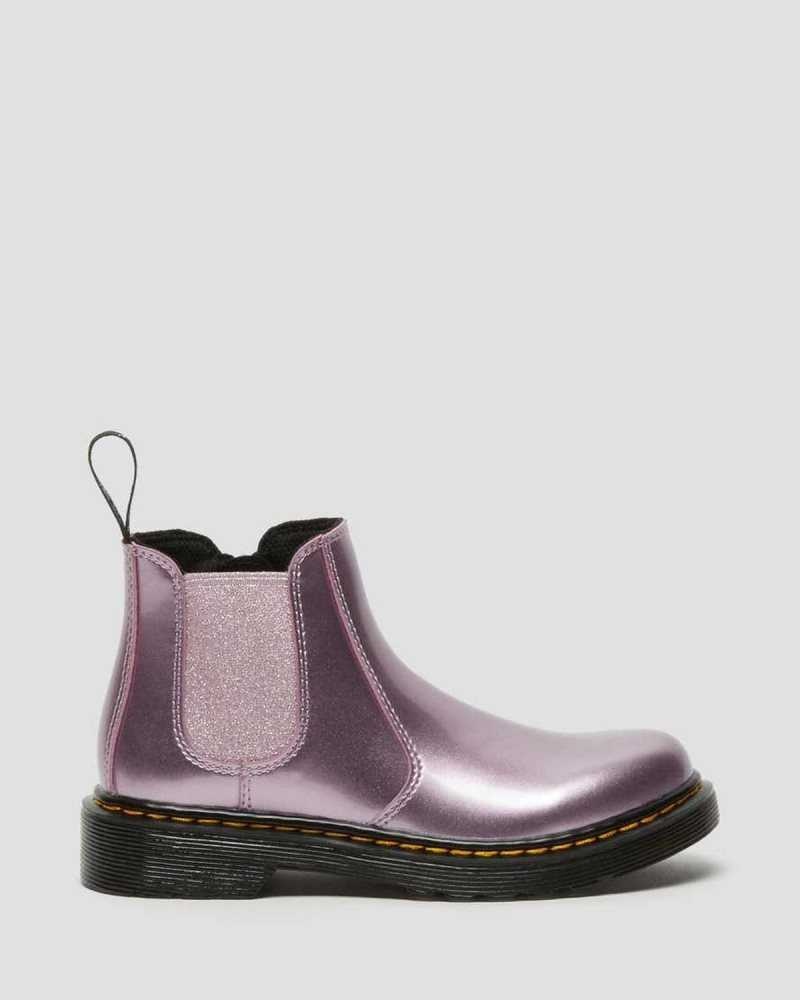 Dr Martens Junior 2976 Metallic Chelsea Boots Støvler Barn Rosa | GKSFA9842