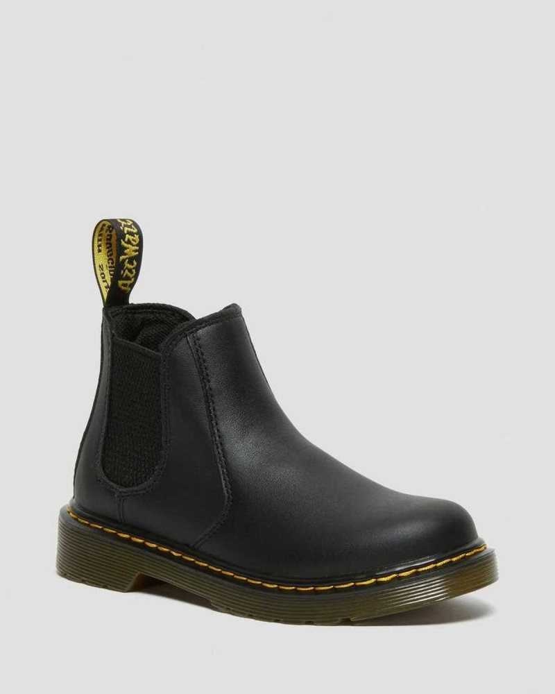 Dr Martens Junior 2976 Softy T Lær Chelsea Boots Støvler Barn Svarte | OGQMP8026