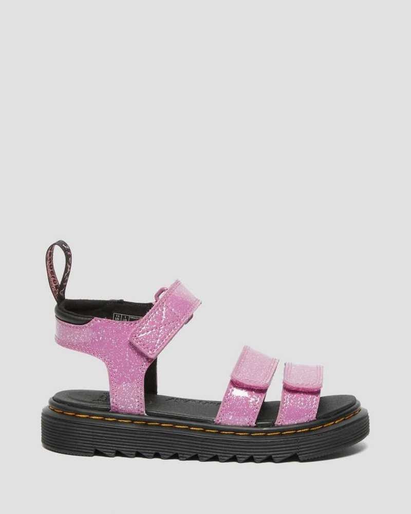 Dr Martens Junior Klaire Glitter Sandals Sandaler Barn Rosa | QARED2783