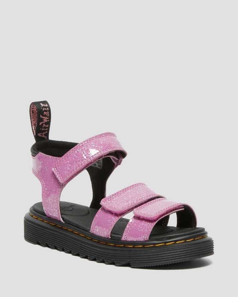 Dr Martens Junior Klaire Glitter Sandals Sandaler Barn Rosa | QARED2783