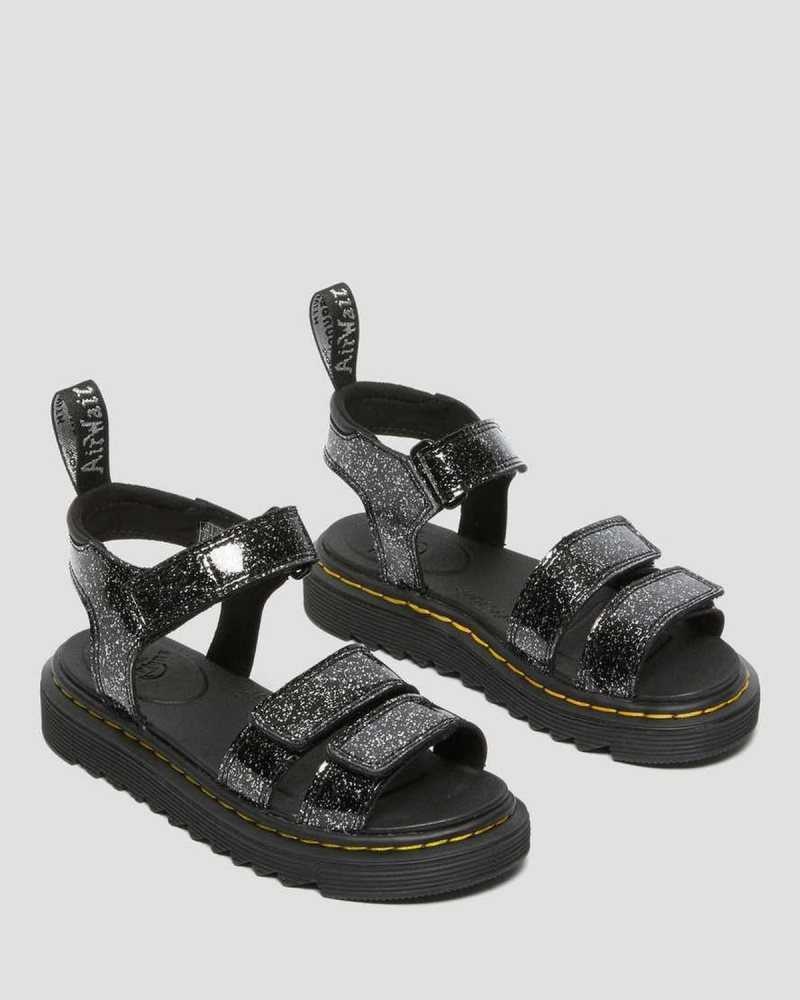 Dr Martens Junior Klaire Glitter Sandals Sandaler Barn Svarte | LDSRF0531