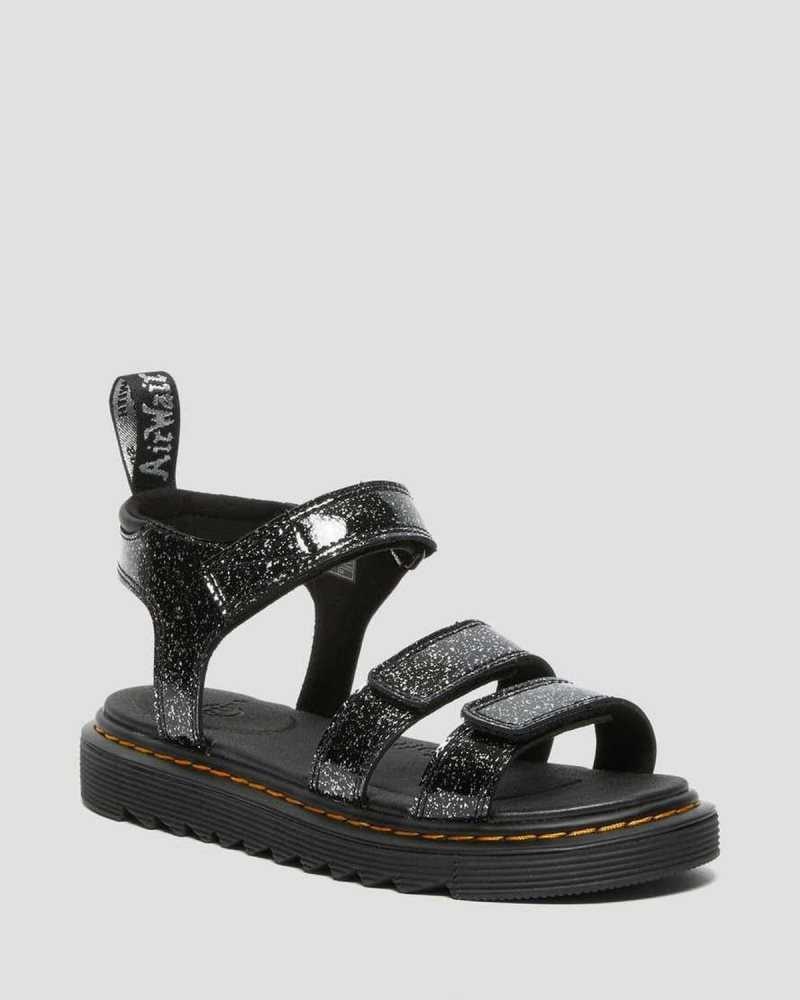 Dr Martens Junior Klaire Glitter Sandals Sandaler Barn Svarte | LDSRF0531