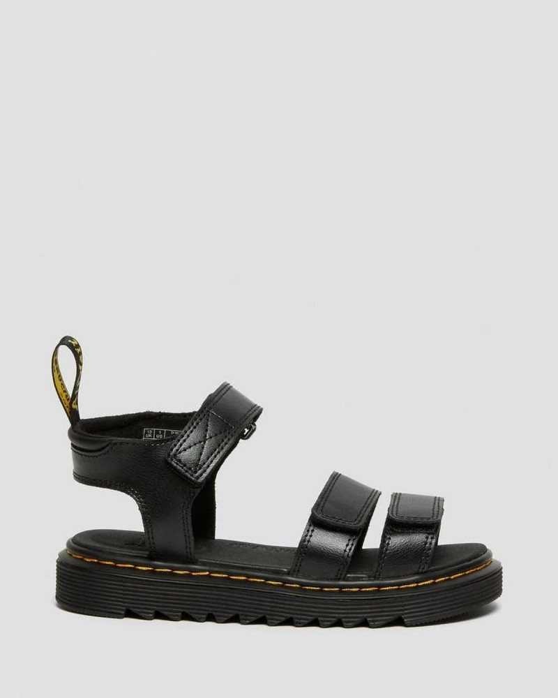 Dr Martens Junior Klaire Lær Reima Sandals Sandaler Barn Svarte | QECTF3405