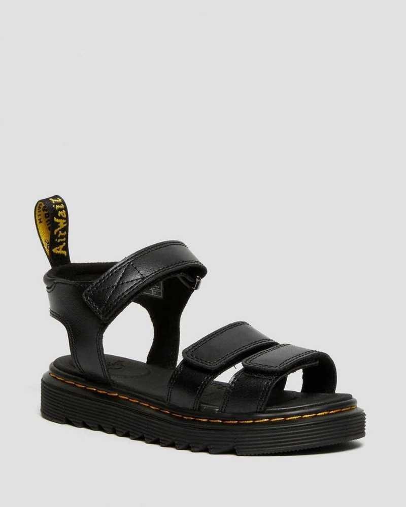 Dr Martens Junior Klaire Lær Reima Sandals Sandaler Barn Svarte | QECTF3405