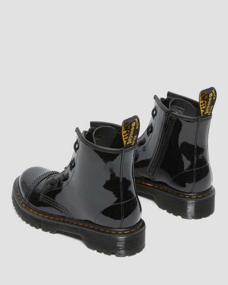 Dr Martens Junior Sinclair Bex Patent Lær Boots Støvler Barn Svarte | BQRZU2617