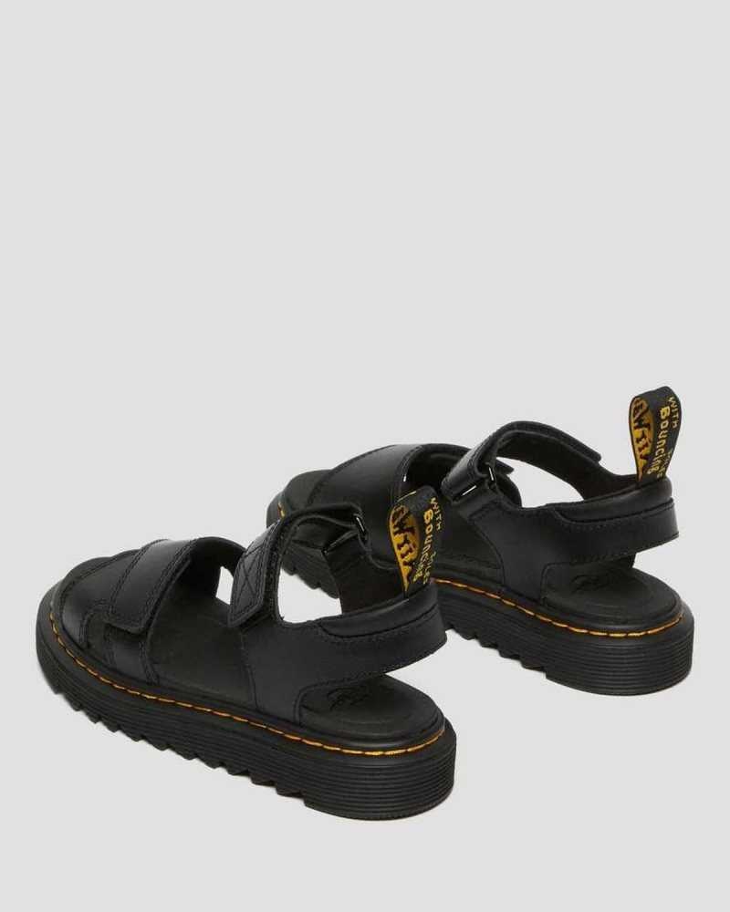 Dr Martens Junior Vossie Lær Sandals Sandaler Barn Svarte | ELTHP8039