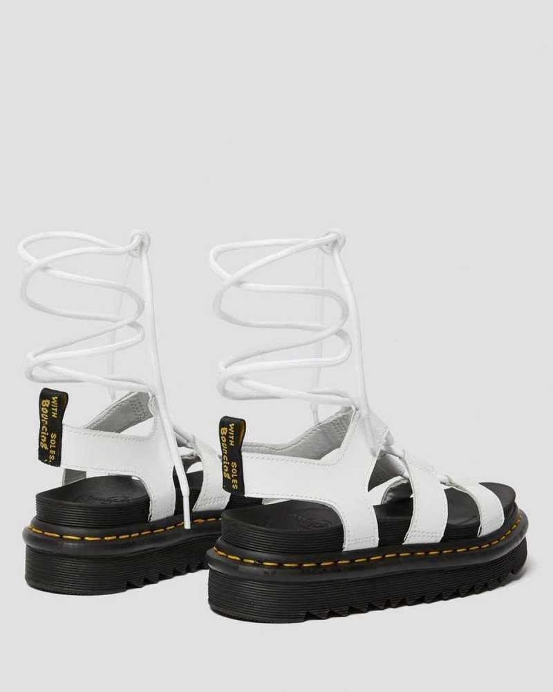 Dr Martens Nartilla Lær Gladiator Sandals Gladiatorsandaler Dame Hvite | MGDOT6452