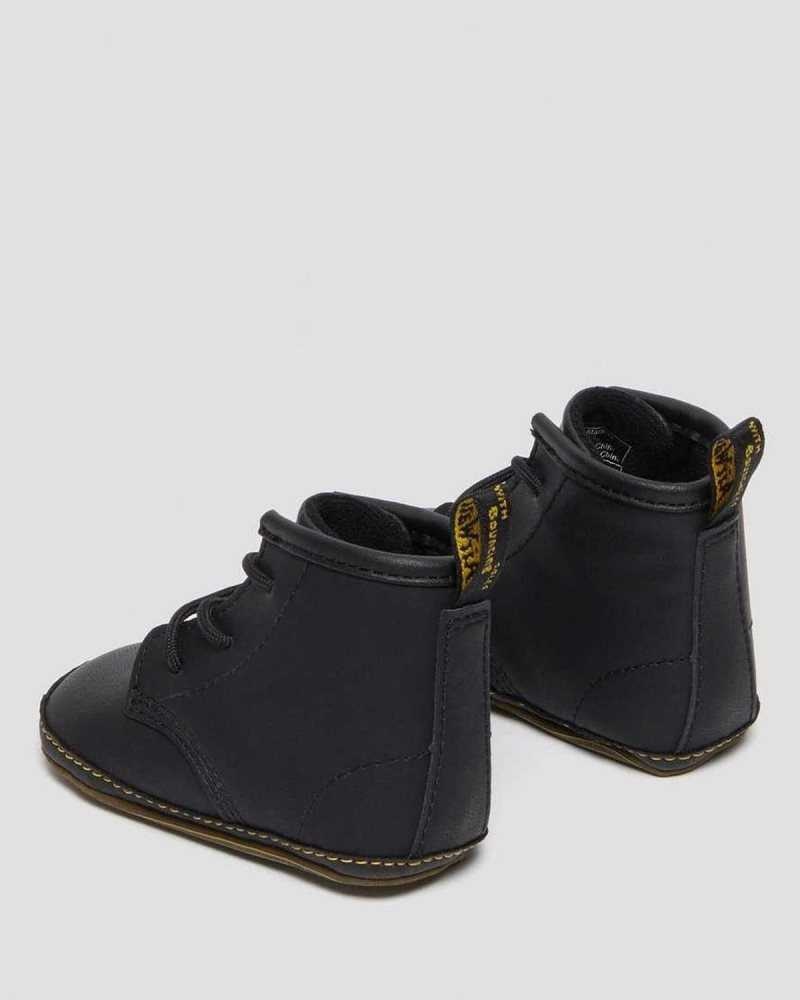 Dr Martens Newborn 1460 Auburn Lær Booties Støvler Barn Svarte | QRYWH2931