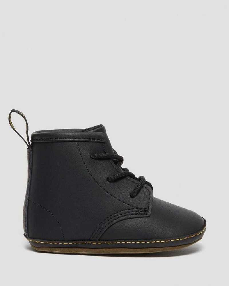 Dr Martens Newborn 1460 Auburn Lær Booties Støvler Barn Svarte | QRYWH2931