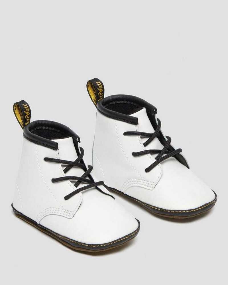 Dr Martens Newborn 1460 Auburn Lær Booties Støvler Barn Hvite | QLDIZ2043