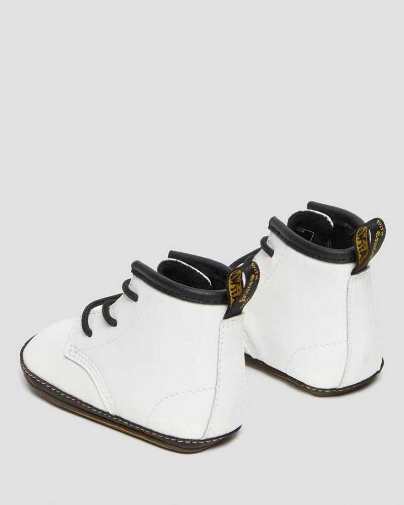 Dr Martens Newborn 1460 Auburn Lær Booties Støvler Barn Hvite | QLDIZ2043