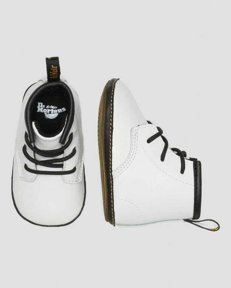 Dr Martens Newborn 1460 Auburn Lær Booties Støvler Barn Hvite | QLDIZ2043