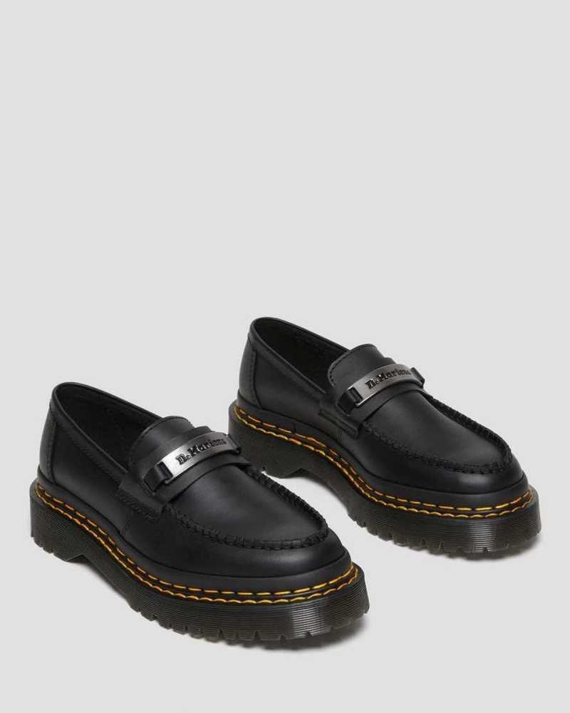 Dr Martens Penton Bex Double Stitch Lær Loafers Loafers Dame Svarte | EXCFD7380