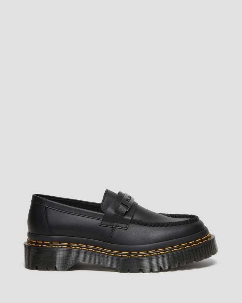 Dr Martens Penton Bex Double Stitch Lær Loafers Loafers Dame Svarte | EXCFD7380