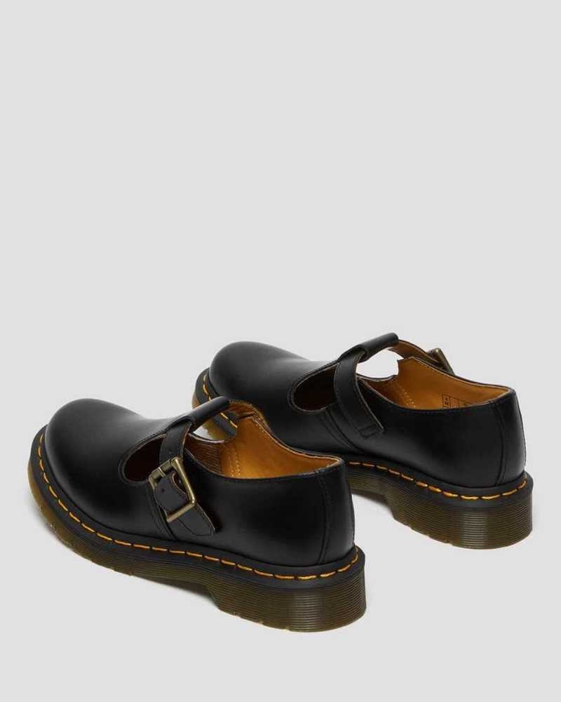 Dr Martens Polley Smooth Lær Mary Janes Mary Janes Dame Svarte | ZIBUW2483