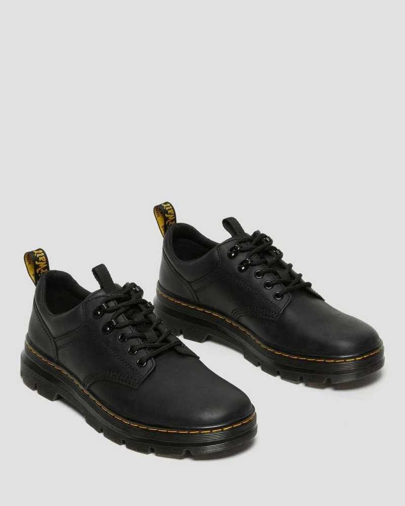 Dr Martens Reeder Wyoming Lær Utility Shoes Fritidsstøvler Herre Svarte | FHIGQ7580