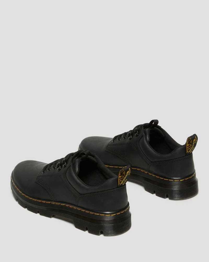 Dr Martens Reeder Wyoming Lær Utility Shoes Fritidsstøvler Herre Svarte | FHIGQ7580