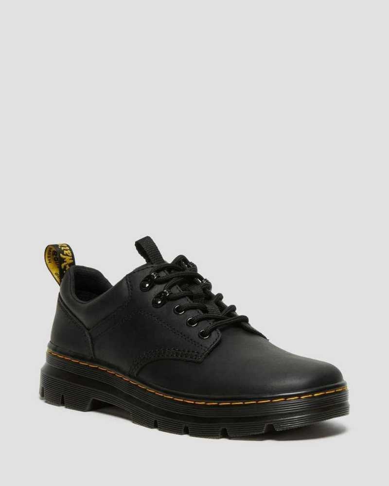 Dr Martens Reeder Wyoming Lær Utility Shoes Oxford Sko Herre Svarte | TLPOF2468