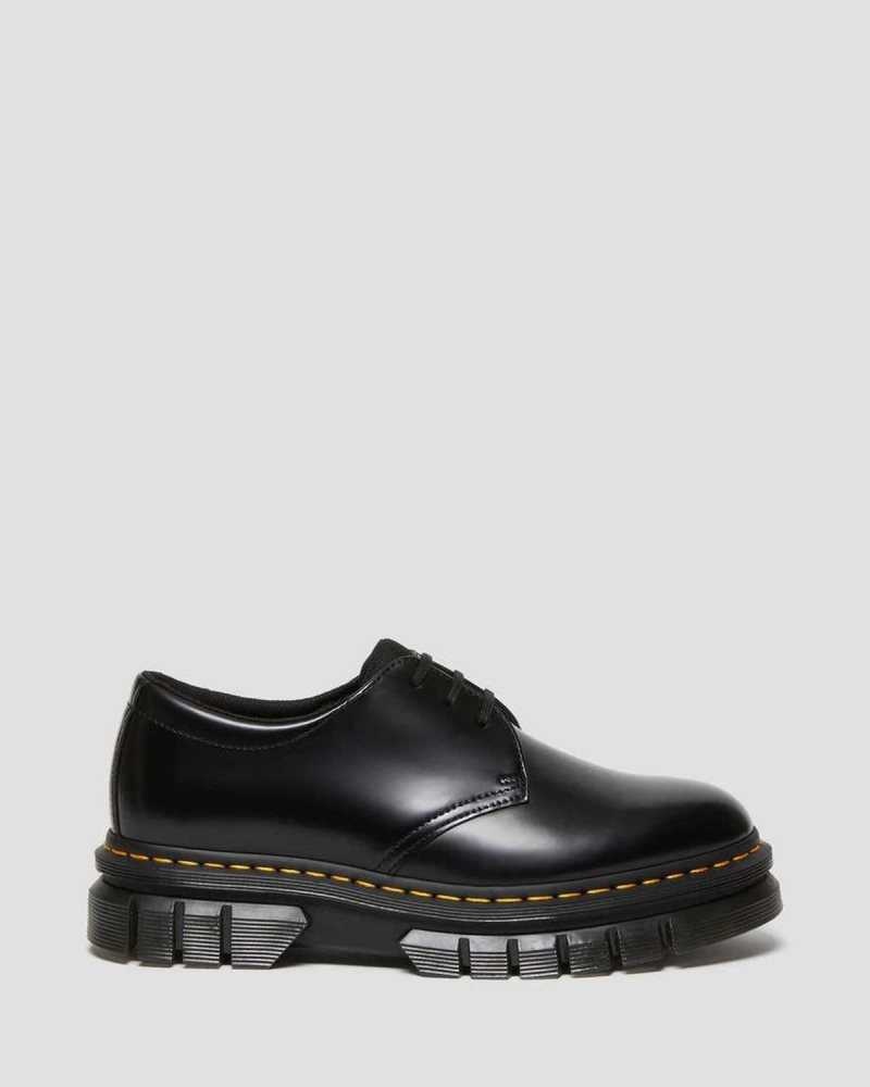 Dr Martens Rikard Polished Smooth Lær Platform Shoes Oxford Sko Herre Svarte | FPJTW3576