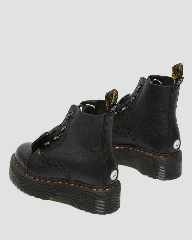 Dr Martens Sinclair Lazy Oaf Lær Platform Boots Støvletter Dame Svarte | ZHCEF3469