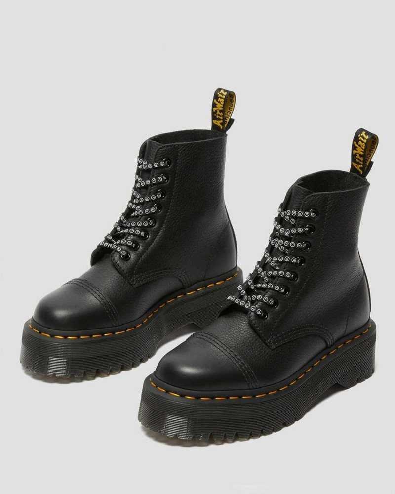 Dr Martens Sinclair Lazy Oaf Lær Platform Boots Platform Støvler Dame Svarte | KGDPW2847