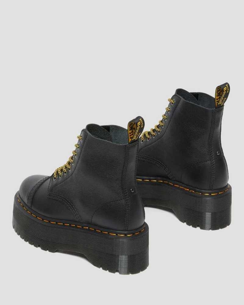 Dr Martens Sinclair Max Pisa Lær Platform Boots Støvletter Dame Svarte | TLOIE9124