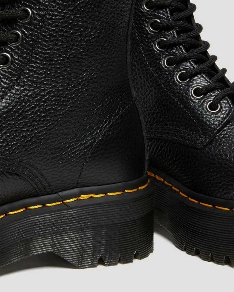 Dr Martens Sinclair Milled Nappa Lær Platform Boots Støvletter Dame Svarte | WIJUB4950