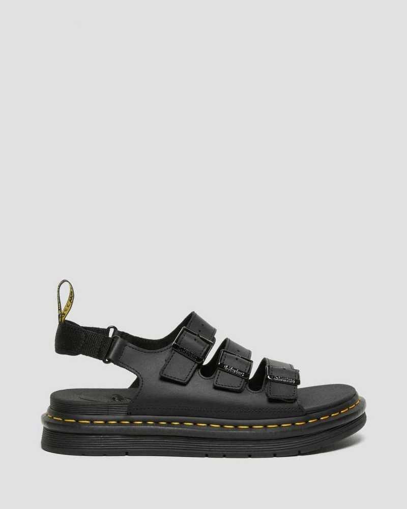 Dr Martens Soloman Lær Reima Sandals Sandaler Med Reim Herre Svarte | LUNEZ2930