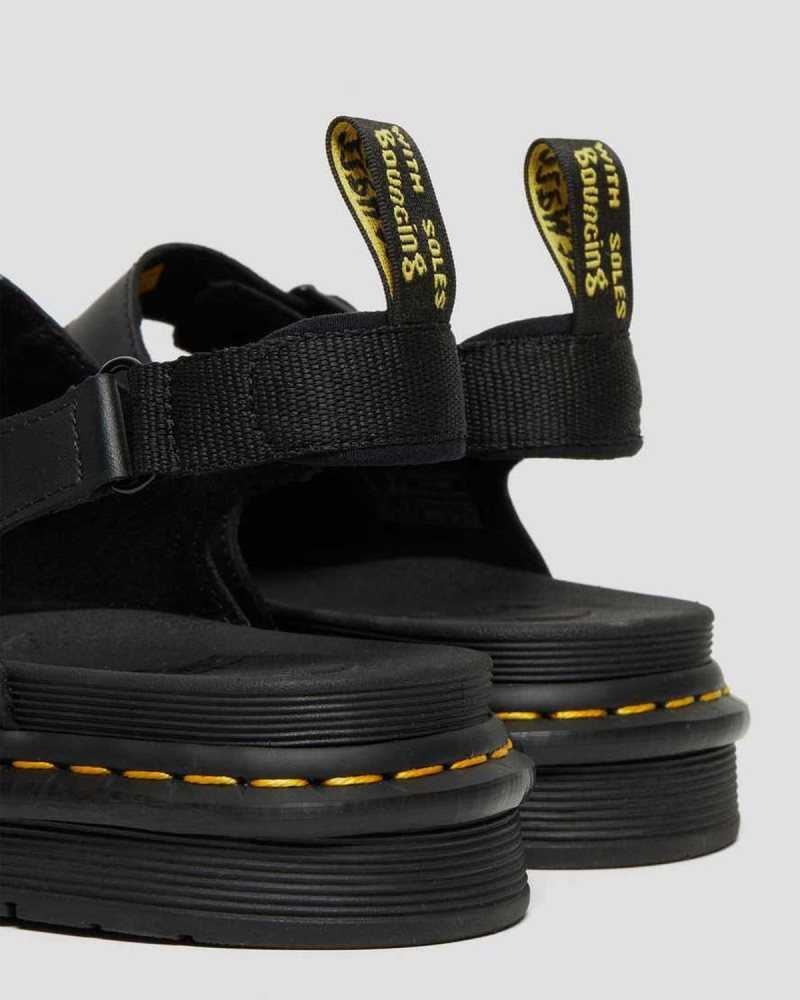 Dr Martens Soloman Lær Reima Sandals Sandaler Med Reim Herre Svarte | LUNEZ2930