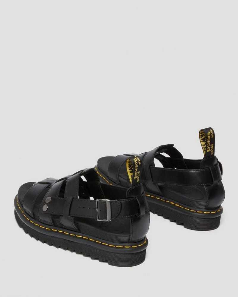 Dr Martens Terry Lær Reima Sandals Platåsandaler Dame Svarte | YDATK5410