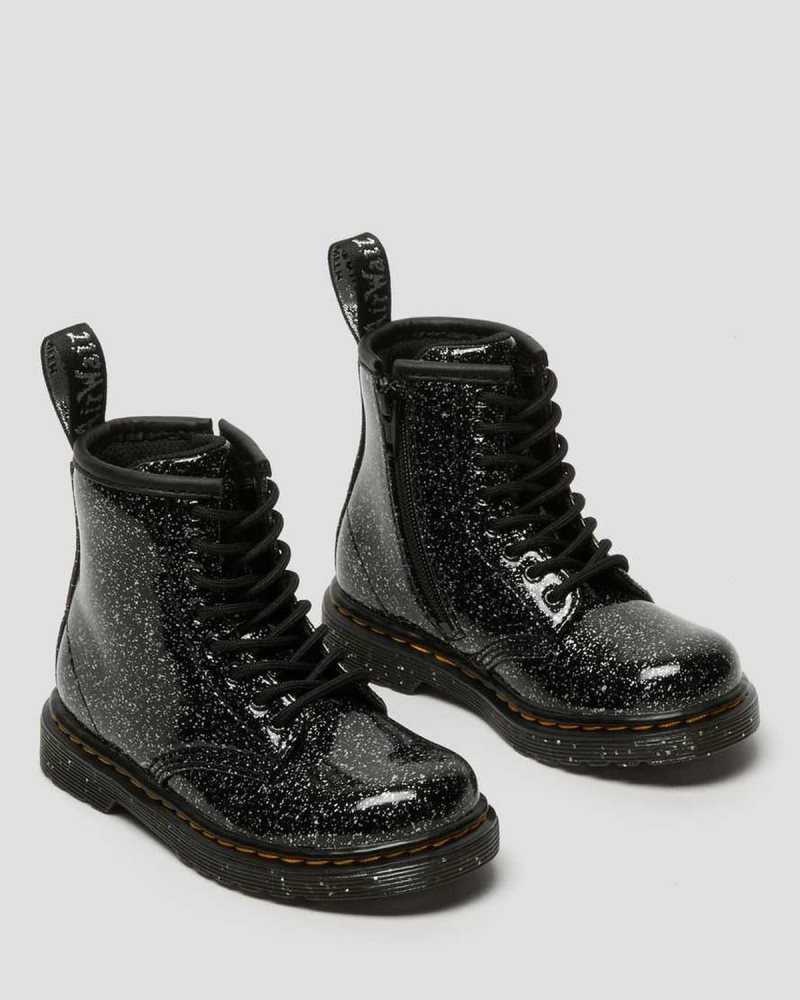 Dr Martens Toddler 1460 Glitter Blonder Up Boots Støvler Barn Svarte | IMREC7920