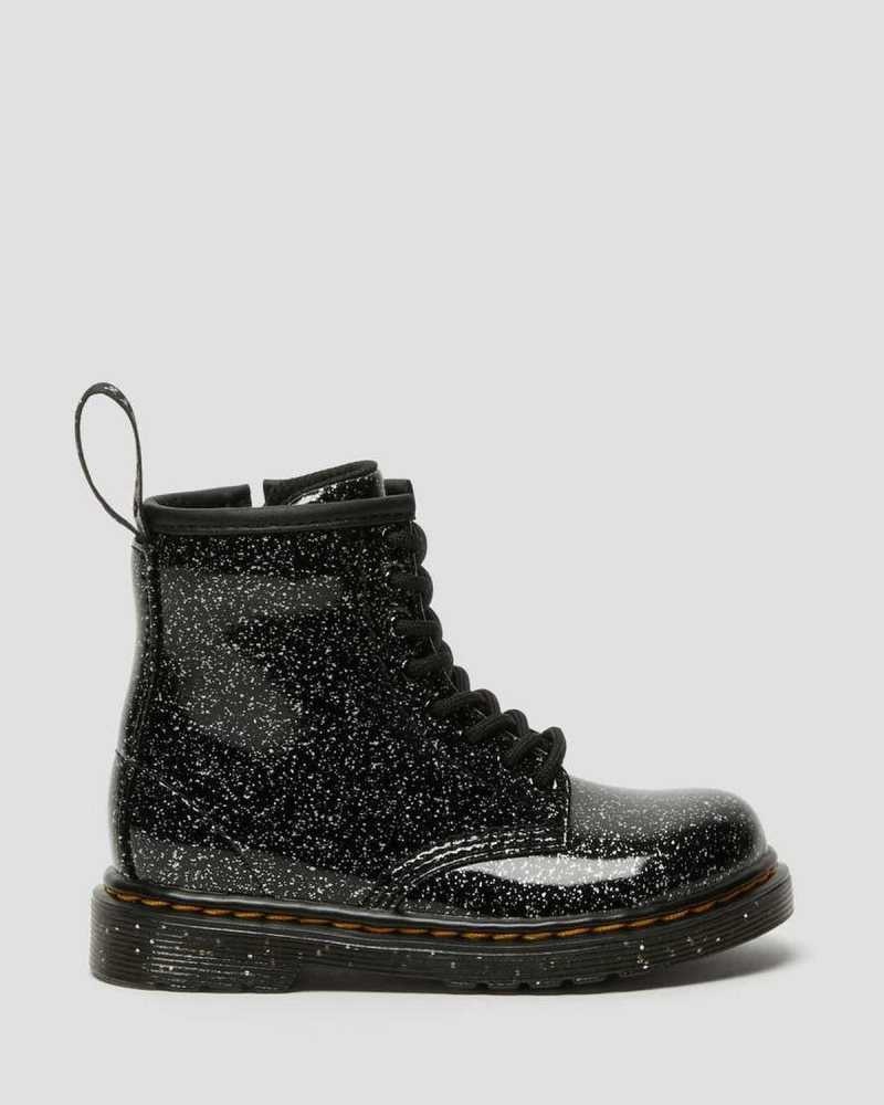 Dr Martens Toddler 1460 Glitter Blonder Up Boots Støvler Barn Svarte | IMREC7920