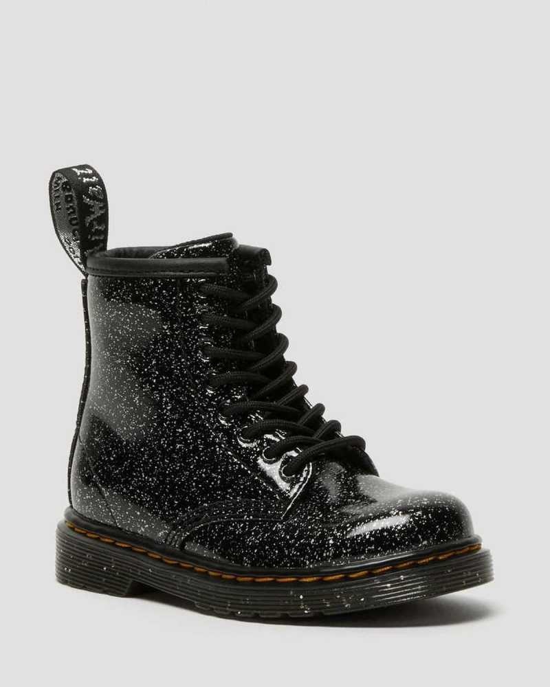 Dr Martens Toddler 1460 Glitter Blonder Up Boots Støvler Barn Svarte | IMREC7920