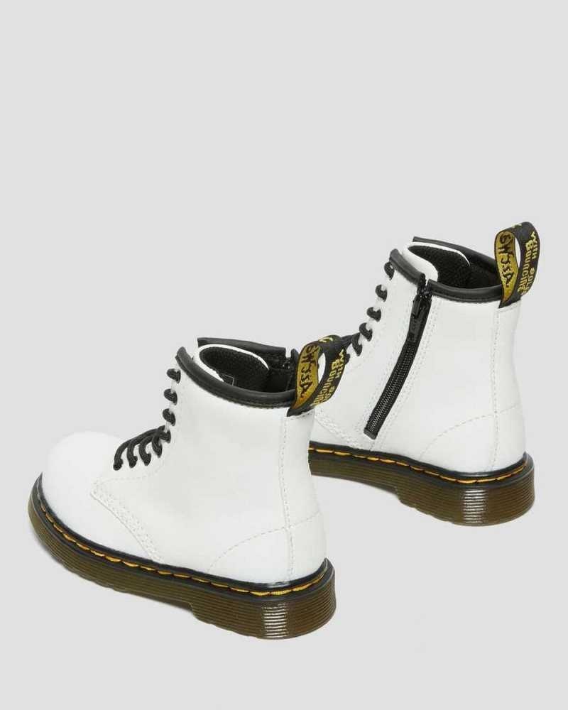 Dr Martens Toddler 1460 Lær Blonder Up Boots Støvler Barn Hvite | YDZNL1657