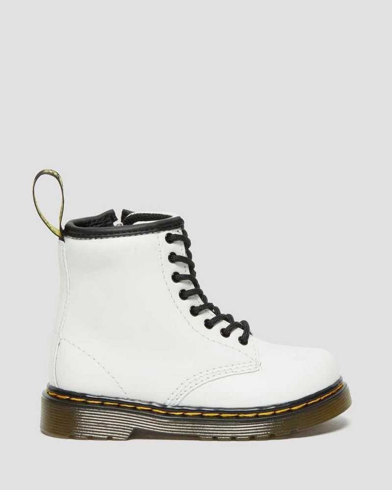 Dr Martens Toddler 1460 Lær Blonder Up Boots Støvler Barn Hvite | YDZNL1657