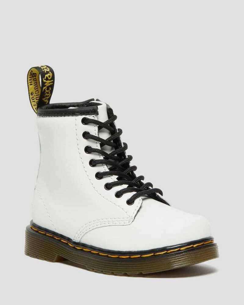 Dr Martens Toddler 1460 Lær Blonder Up Boots Støvler Barn Hvite | YDZNL1657