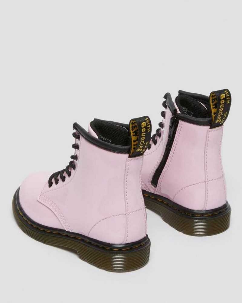 Dr Martens Toddler 1460 Patent Lær Blonder Up Boots Støvler Barn Rosa | XYUKV7082